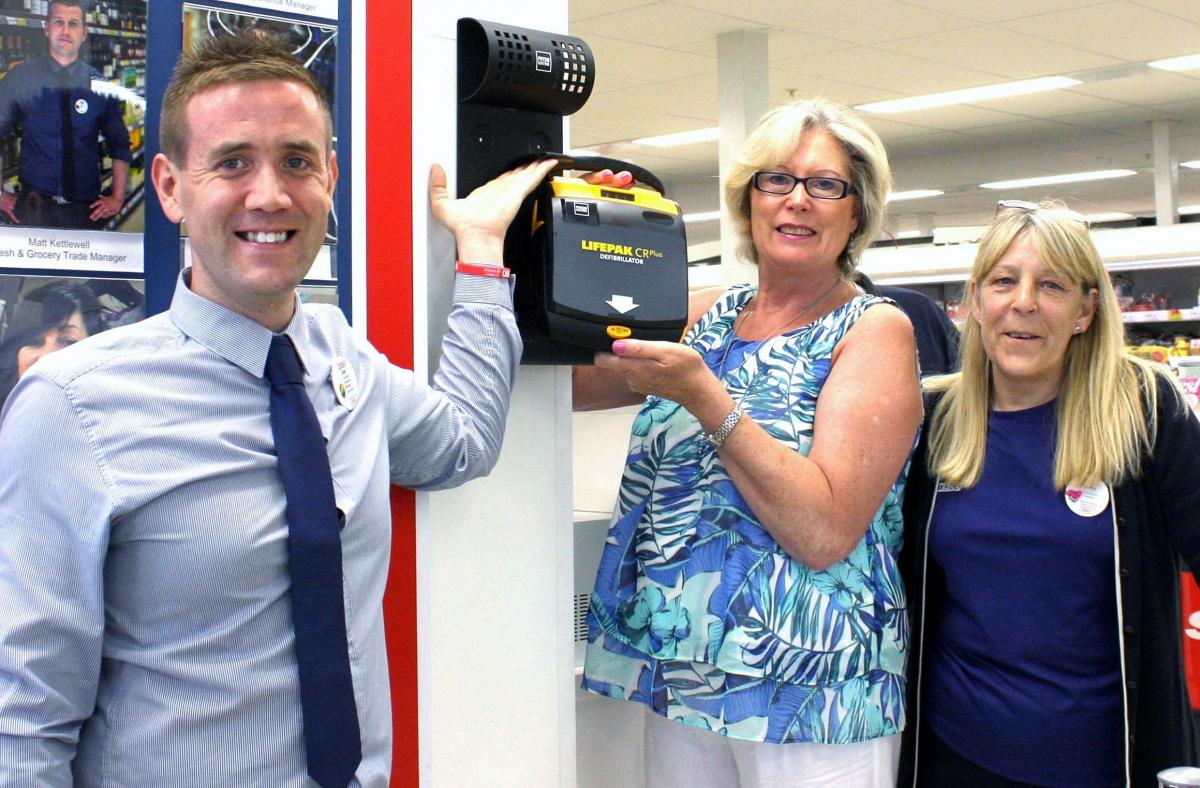 DO WE REALLY MAKE A DIFFERENCE? - The defibrillator being presented for use at Tesco's in Newton Aycliffe