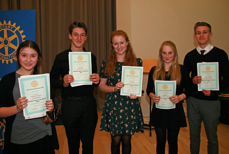 Mar 2014 District 1080  Young Musician Competition, the Leys School - District Prize winners - Eliza, Joseph, Eleanor, Lily, Gabriel.