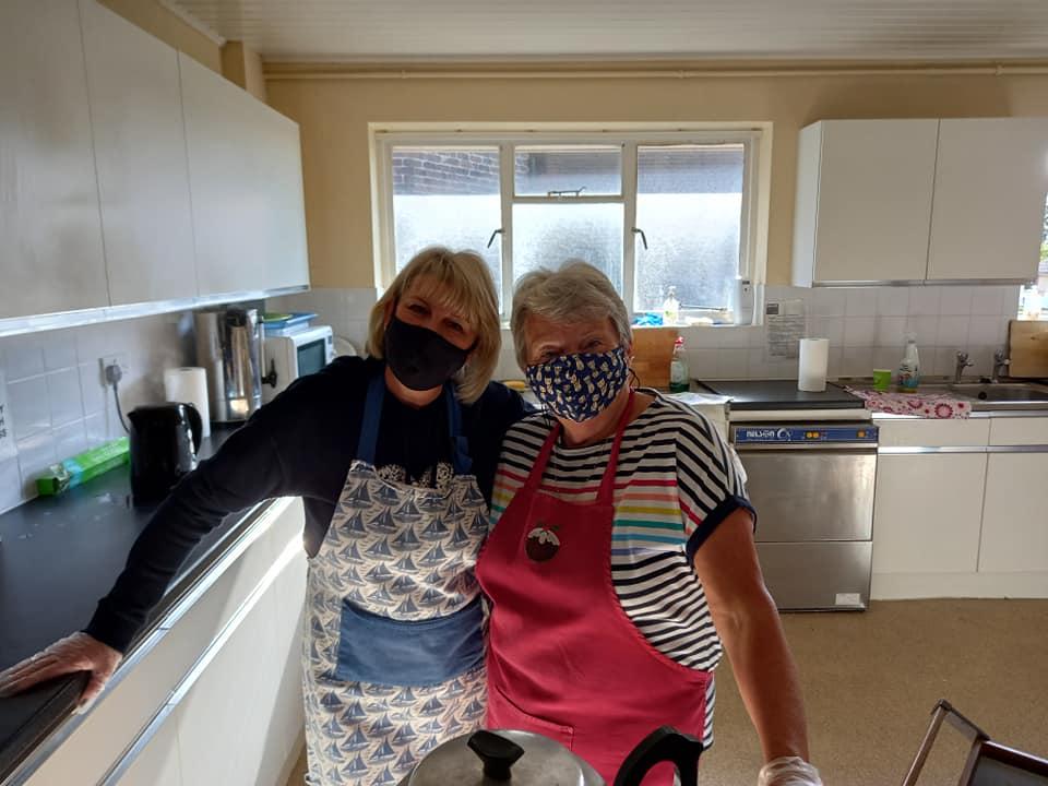 EKIDS  and Parkinsons afternoon tea party - Leading the catering preparation in the kitchen, together with Sue and Peter Bateman, Stephanie Fusedale, Elizabeth Cushing and Pam Turner.