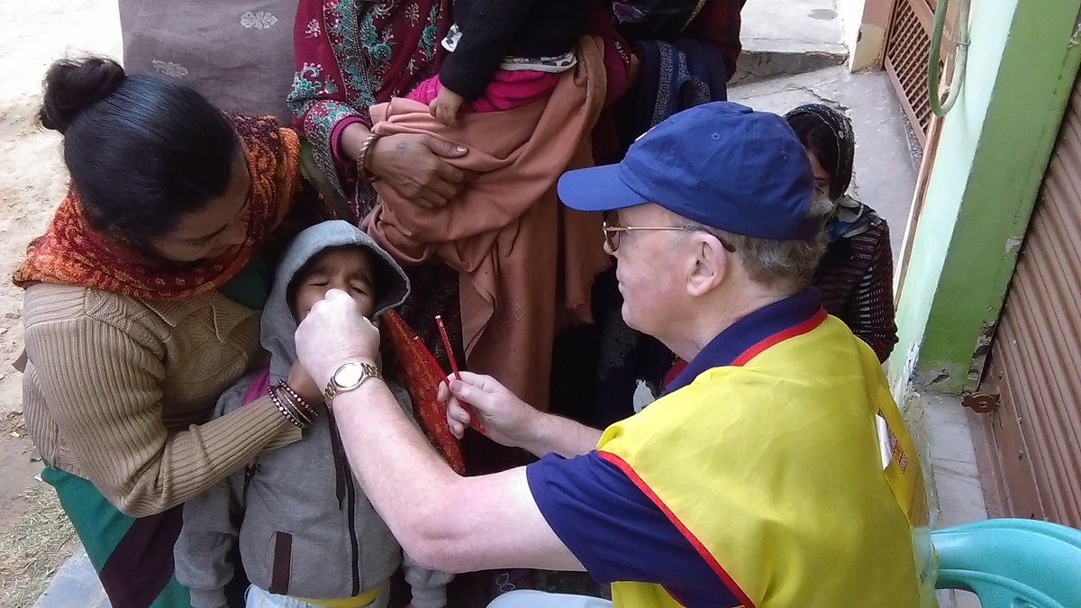 President Bob with the End Polio Now team in India - 