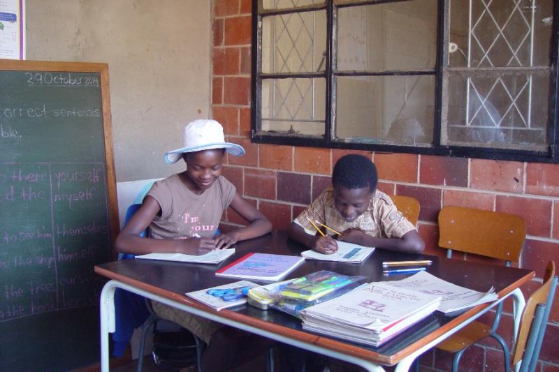 International Service - Working hard at the Ebenezer primary school.