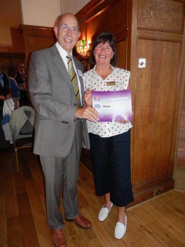 Rotary Year 2012-13 - Elaine receives the Club's Changemaker Award