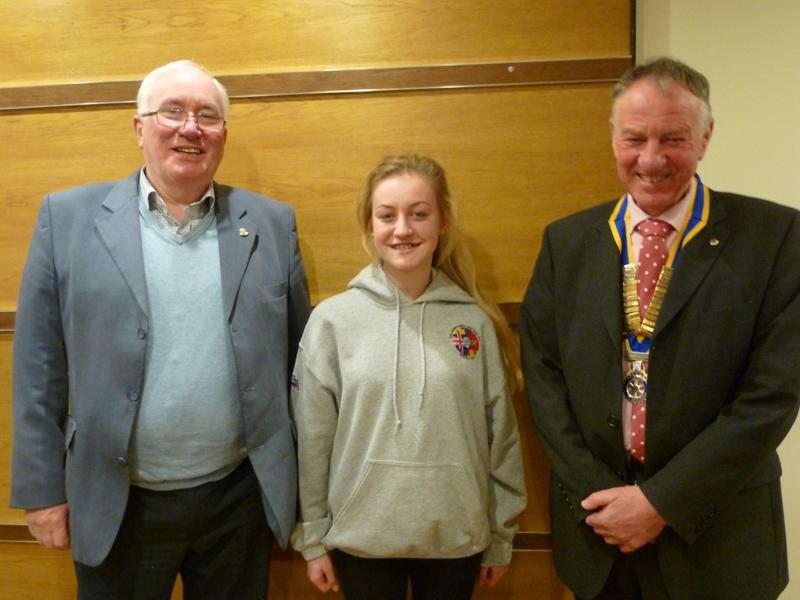 Interact Presentation - Emma Dixon, with 2013 - 14, President Bill Thomas and this years President Geoff Bigg