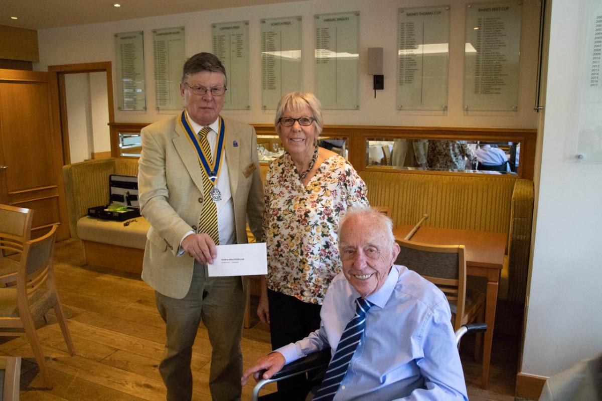 Presentation of Cheques to Local Charities - Surrey Wheels for All - George Wye and Pat Wye
