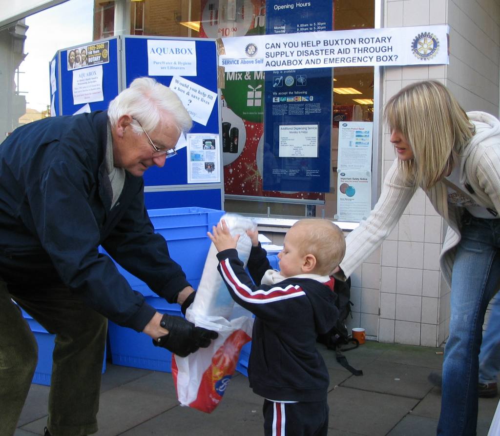 Disaster Aid Effort - Rotary Club of Buxton - .Rotary Clubs used to fill Aquaboxes themselves at one time