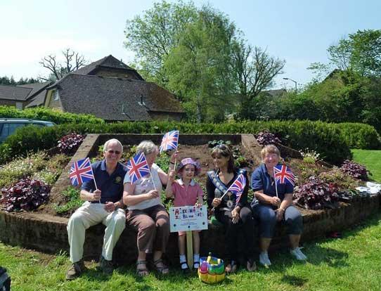 25-31 May 2012 - The 4 winning flowerbed designs are planted - Boot and Slipper flowerbed - the finished bed with Rotarian Dave Bevan, Vincent, Ava, Mayor Mimi Harker and Rotarian Pat Armstrong.
