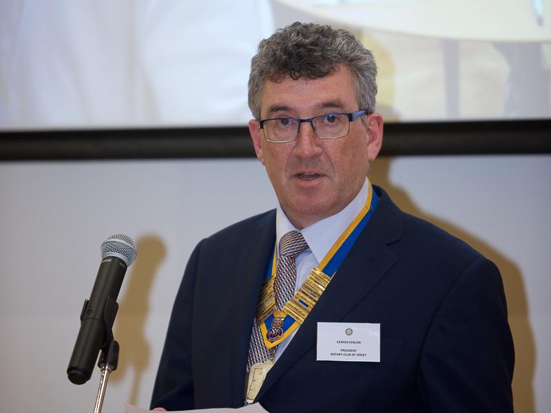 Good Companions Club Opening - President Rotary Club of Jersey Eamon Fenlon welcomes the guests