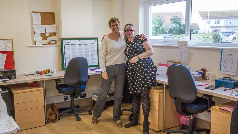 The New Club in action - Feb 2016 - Meanwhile the caring team enjoy their new office.