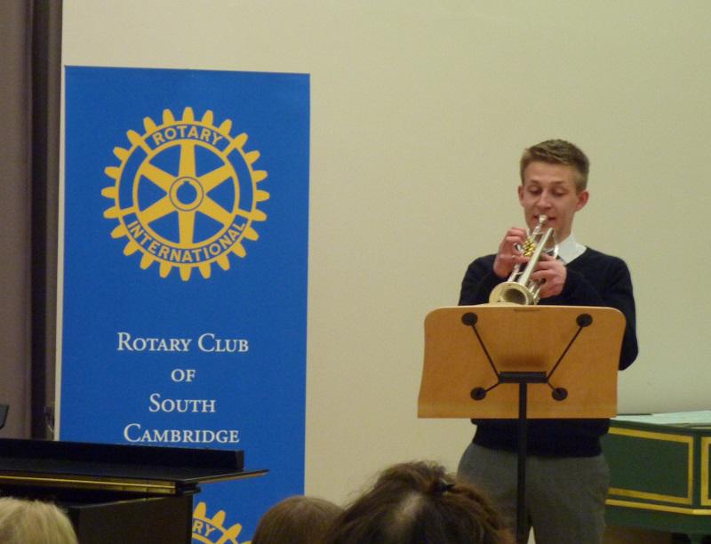 Mar 2014 District 1080  Young Musician Competition, the Leys School - Gabriel closes the competition with his Trumpet Voluntary (Holt)