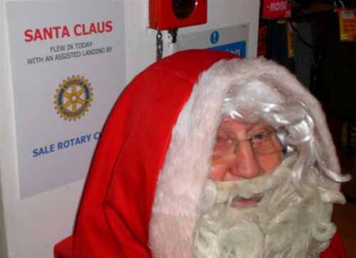 2011 ... A YEAR IN THE LIFE - Sale Rotary Club gave Santa an assisted landing into the shopping centre for his seasonal appearance at the traders' outlet.