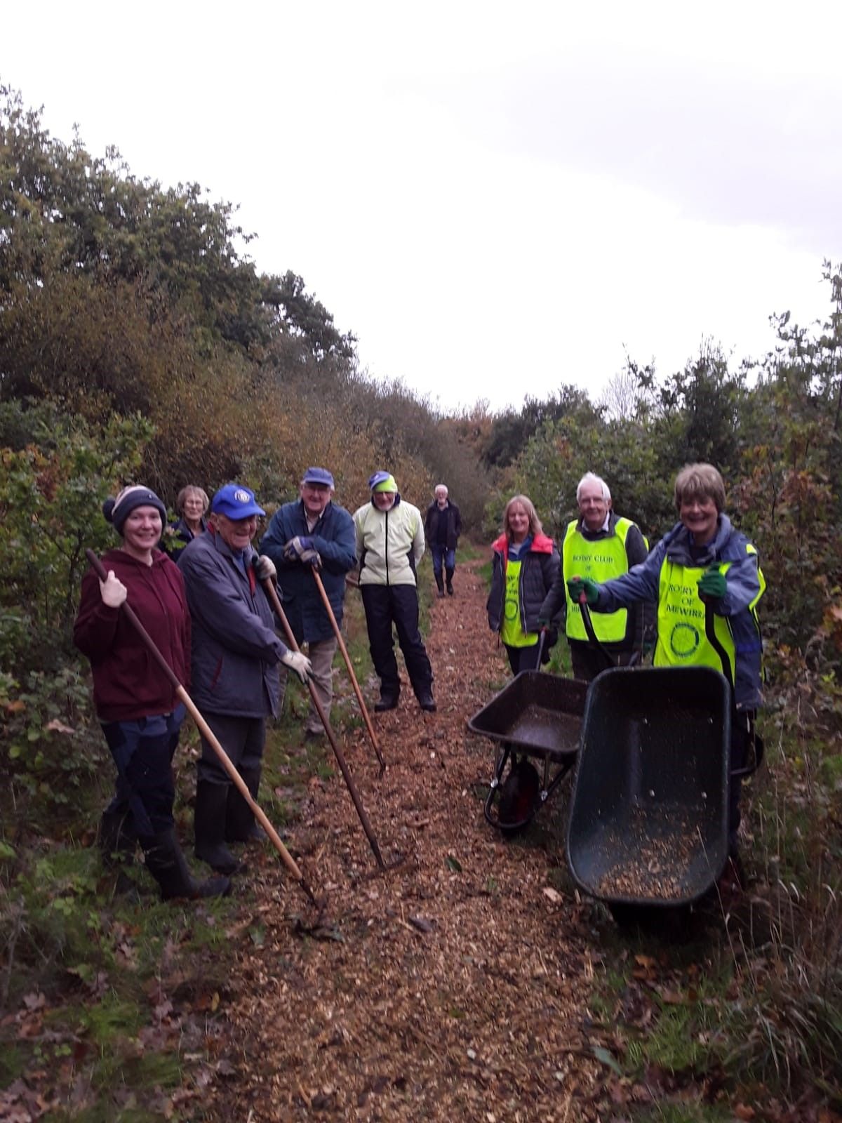 Gayton Meadow rehabilitation  - Wood chippings provided by WBC to lay on circular path around the meadow