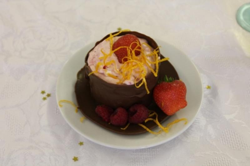 Young Chef 2014/15 - Hannah - dessert. This was a chocolate cup with a mousse inside the cup.
