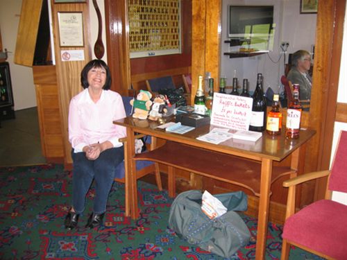 Charity Golf Day - Dorothy holding the fort with the raffle