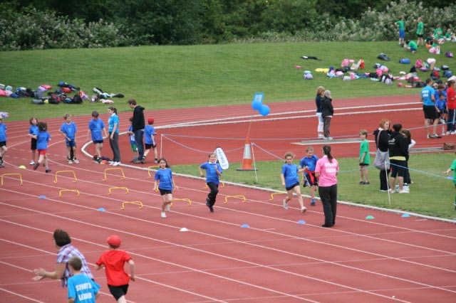 Jun 2011 South Cambs School Sports partnership Mini Olympics, Cambridge University Athletics track Wilberforce Road - 