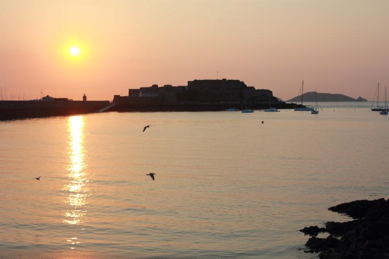 Annual Itex-Rotary Walk around Guernsey (6  June 2012) - Passing Castle Cornet at 5am