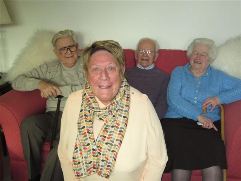 Contact the Elderly pictures - Organiser Hilary Wharton with some of the guests