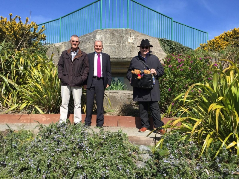District Governor Visits Rotary Garden (5 April 2017) - L-R: Nigel Dorey, RCOG President Brian Acton, & DG Chris Slocock 