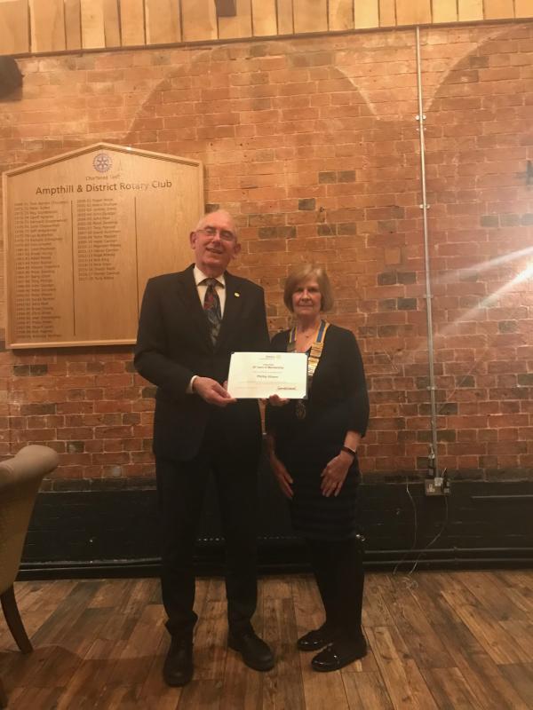 President's Night 2019 - Phil Hines receiving his Long Service Award