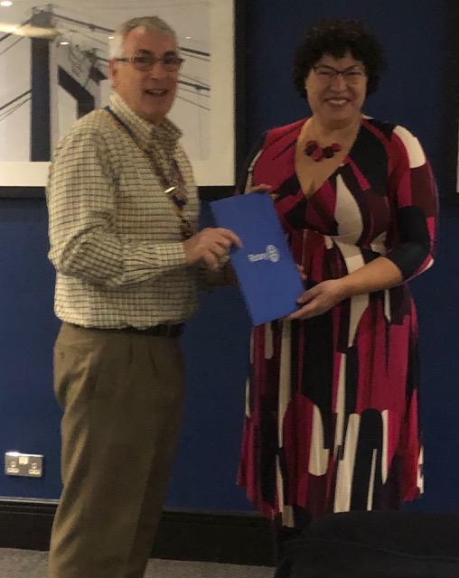 New Members 2019/21 - President David welcomes new member Amelia Bray into the Club on 10th January 2020
