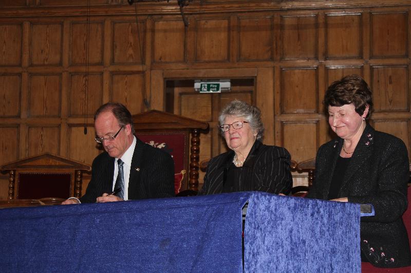 Guildford Youth Speaks Competition - L-R Martin Berry Cllr Jen Powell (Chair) Iris Walker