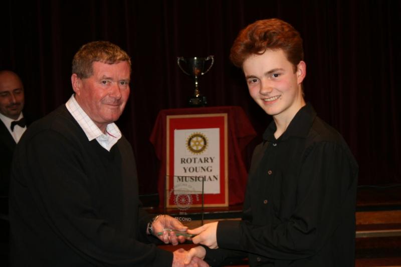 Young Musician Final - Presentation of 2nd prize from Graham Peake of Bear Street Garage,