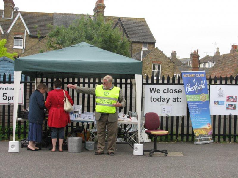 Charity Car Parking in Whitstable - Regatta Weekend - Friendly Club members manning stall