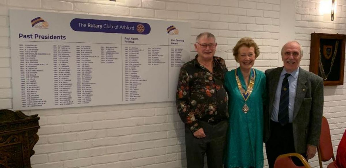 Photographs - Ashford Rotary Club - Proudly show off the new Rotary Sign and the Elwick Club