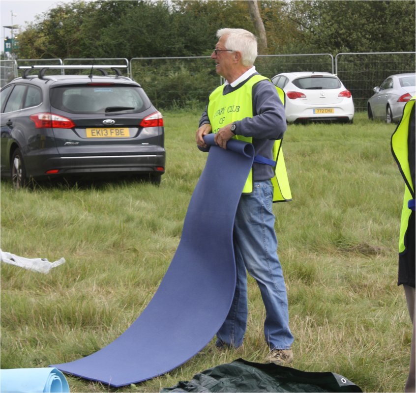 V Festival Clear Up 2017 - Martin folding up a bed roll