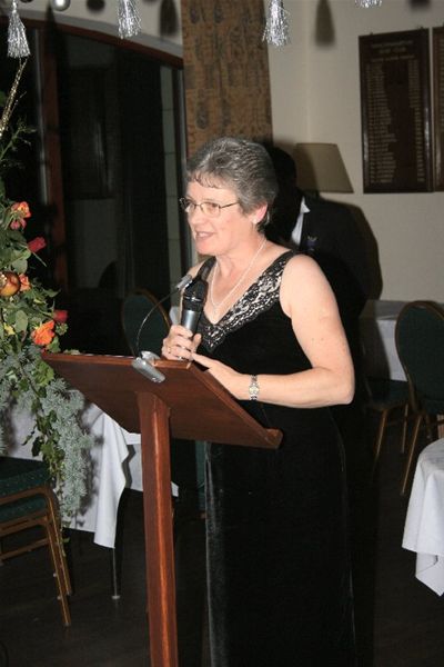 Chrismas Dinner 2010 - Jane Walden performing a very passable impression of Pam Ayres.