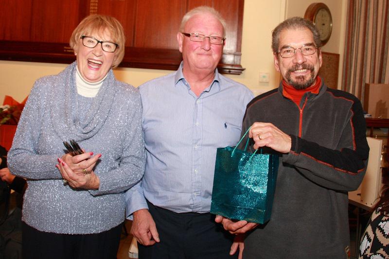 2013 Jubilee Quiz - President Ken with Sylvia Kelly and Barclay Smith. A tie breaker question resulted in Barclay's team winning the Clootie Dumpling.