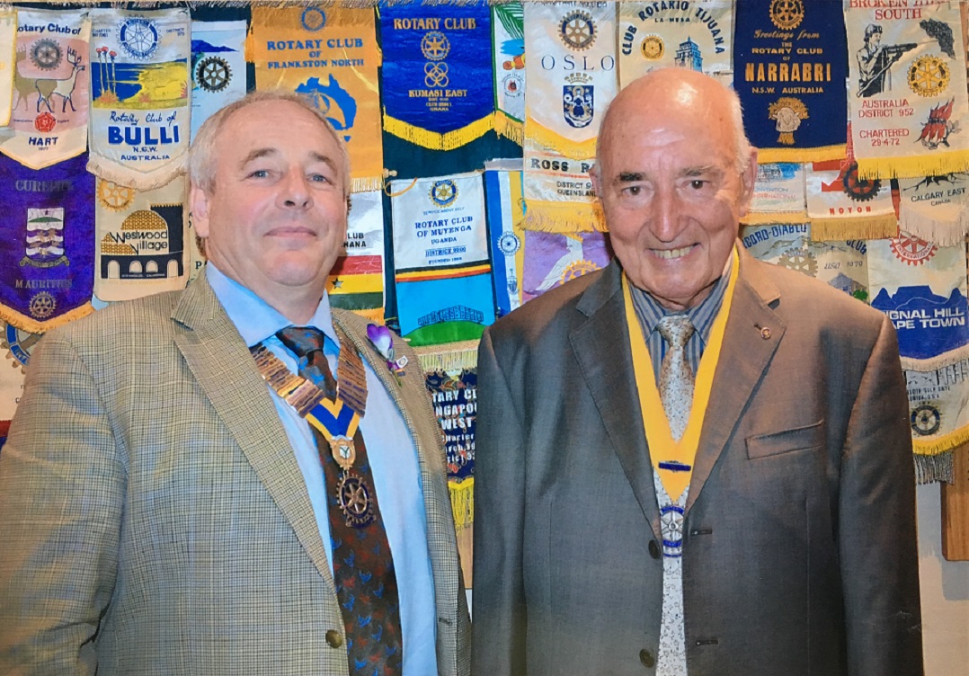 Presidential Handovers - President Les Rushbury and President Elect Jim Stevens. Both had been President once before.