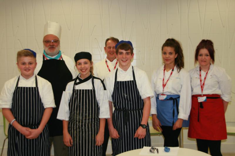 Nov 2013 Rotary Young Chef  - first heat 2013 - 2014 - L to R - Louis, Jasmine, Ryan, Ashika, Nicola and our experienced Judges