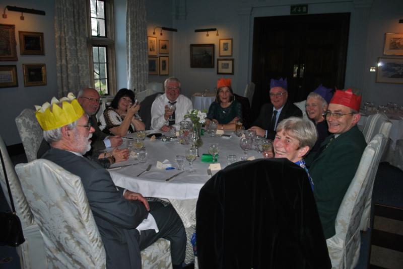 Rotary Golfers ( and others!) lunch at Llangoed Hall - Clive, Margaret ( hidden ) Norman, Pat, Kevin, Sylvie, Paul, Heather, David MERRY CHRISTMAS!