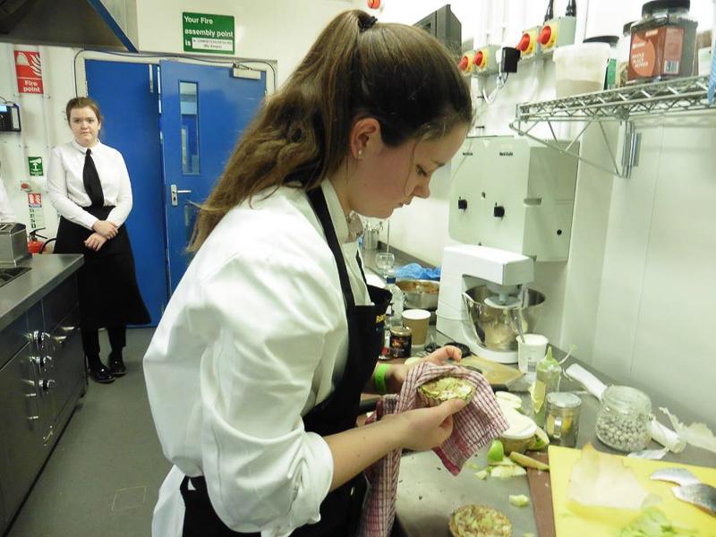Rotary Young Chef 2015-16 - District Final Feb 2016 - Despite delays on the ferry and arriving an hour late Megan calmly gets to work and qualifies for the next round in Devon