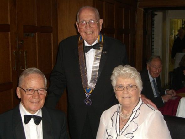 PRESIDENT'S NIGHT 2011 - The president, Rtn John Taylor, with honorary member Graham Field and his wife Norma.