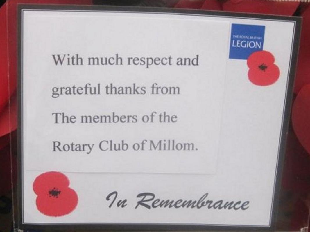 Remembrance Day - Millom club's message