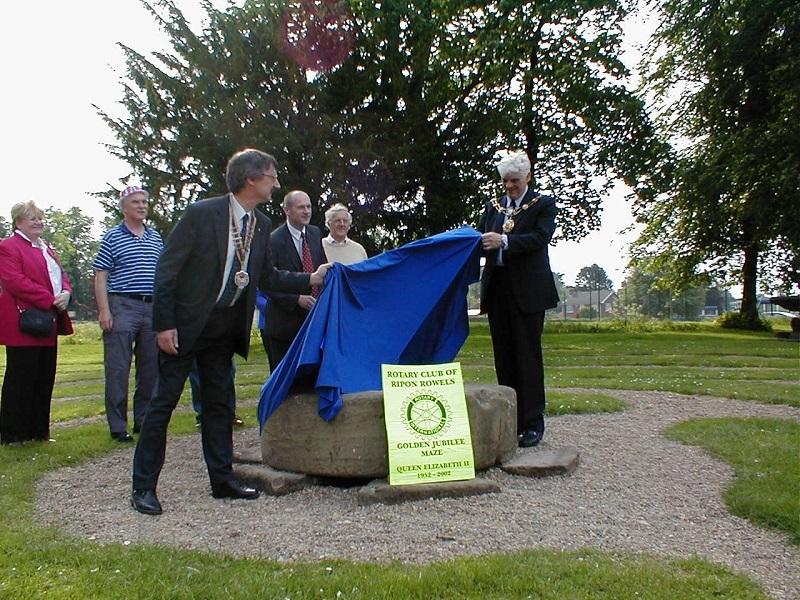 Golden Jubilee Maze -  2002 - Ceremony performed by Ripon Mayor Councillor Bernard Bateman.
