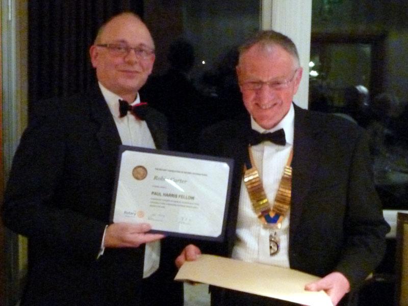 26th Charter Night - Robin Carter receives his PHF from Geoff Bigg