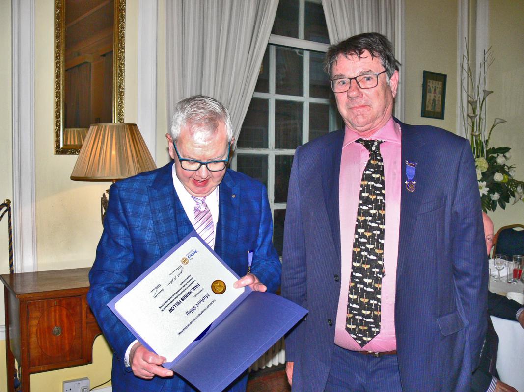 Paul Harris Fellowship goes to Michael Silley - 