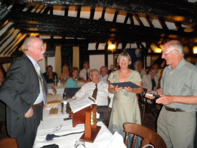 Paul Harris Awards to Chestfield Club Members - Jean is lost for words!