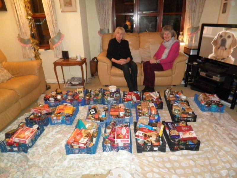 Xmas Food and Clothing Collections - Some of the parcels filled to go to help others