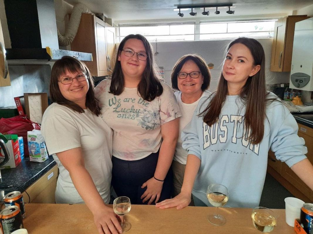Club News 2022 - 2023 President Stav Melides - We helped in the arrangements for our guest Ukranian refugees BBQ held at St Mary le Wigford.
Shown in the picture from left to right areTanya & her daughter Victoria, Irene & her Ukranian guest Ksenila