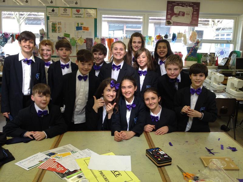 Park House School Turns Purple - Crafting purple bow ties