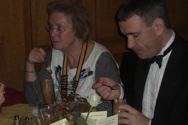 PRESIDENT'S NIGHT 2009 - Sheila Hardiman, president of Sale Inner Wheel, with Ian Williams.