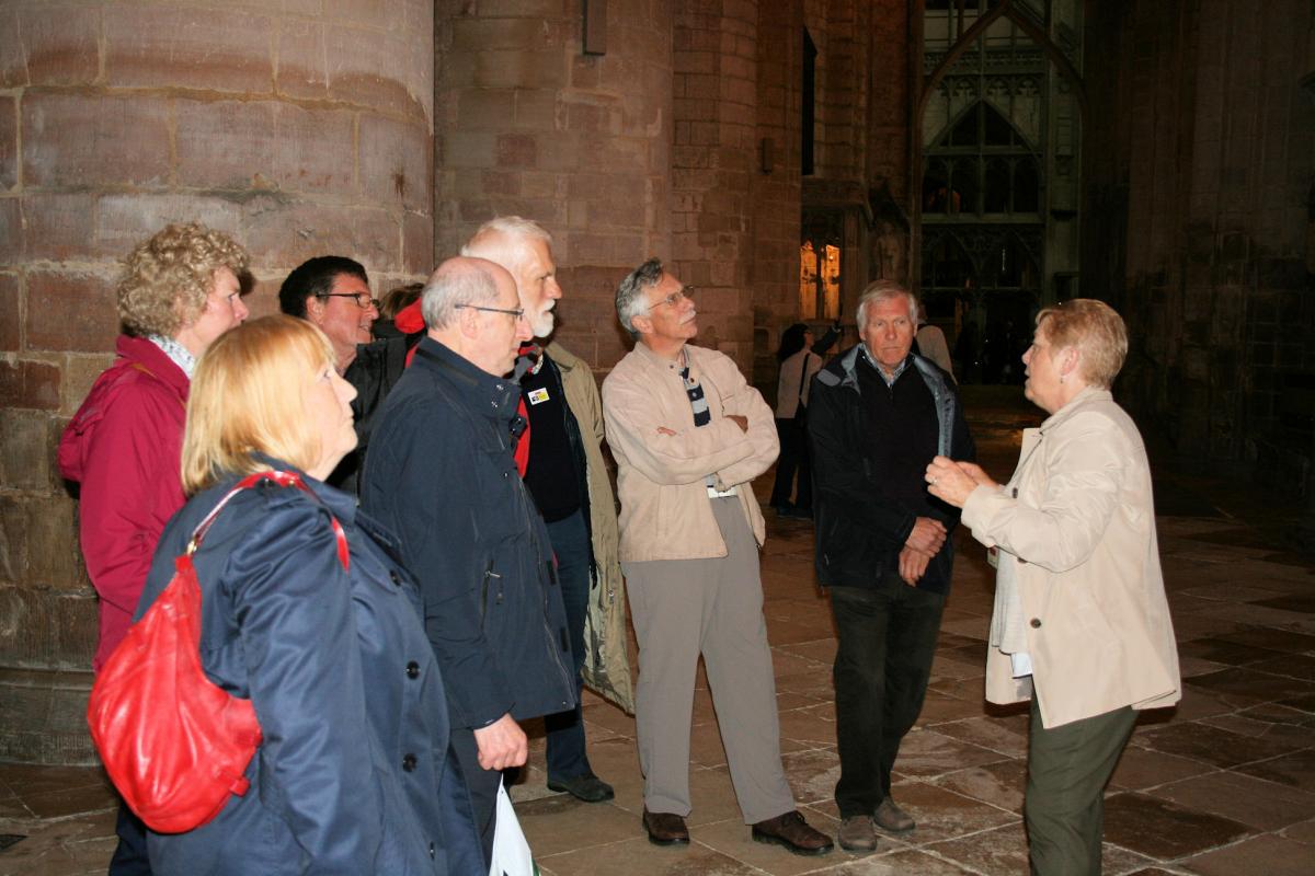 Visit from Moseley & Sparkbrook Rotary to Gloucester - Part of group with our guide