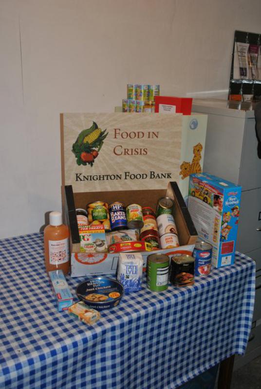 We support Knighton Food Bank with Ludlow RC - Partly complete food parcel - fresh food to be added.