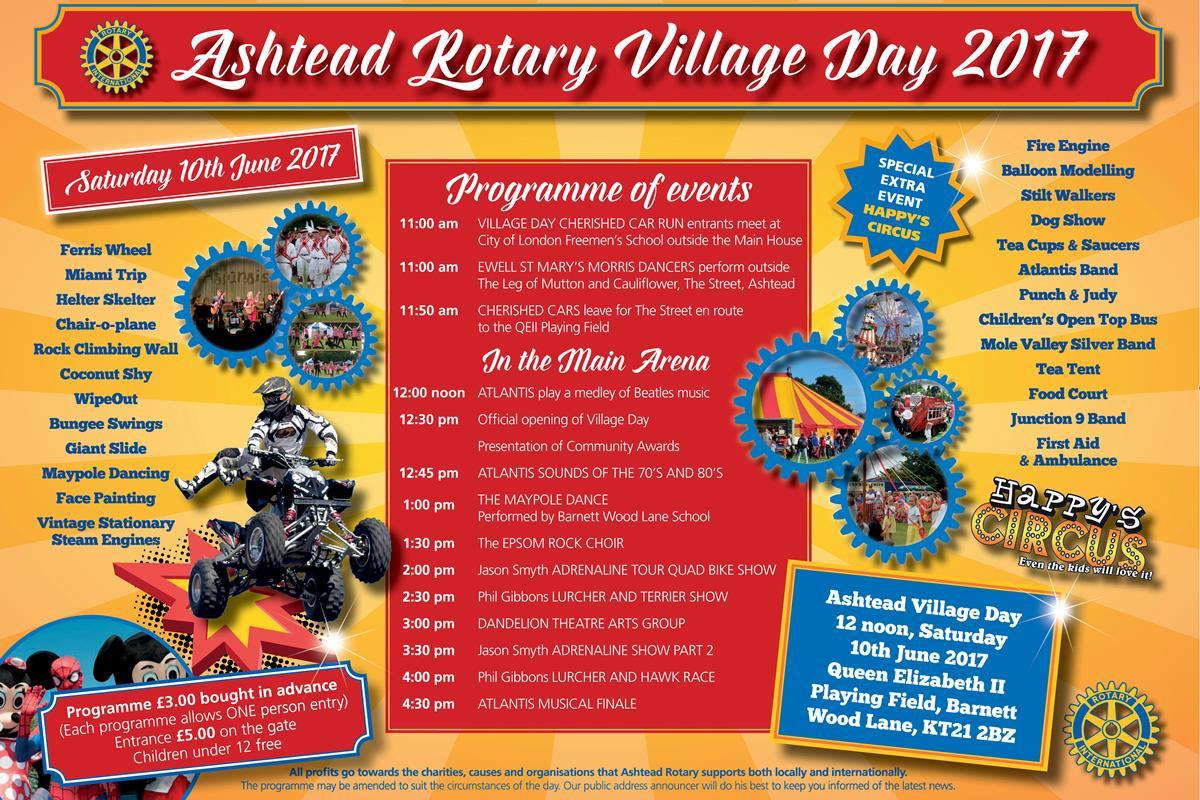 Ashtead Village Day 2017 - Programme of events