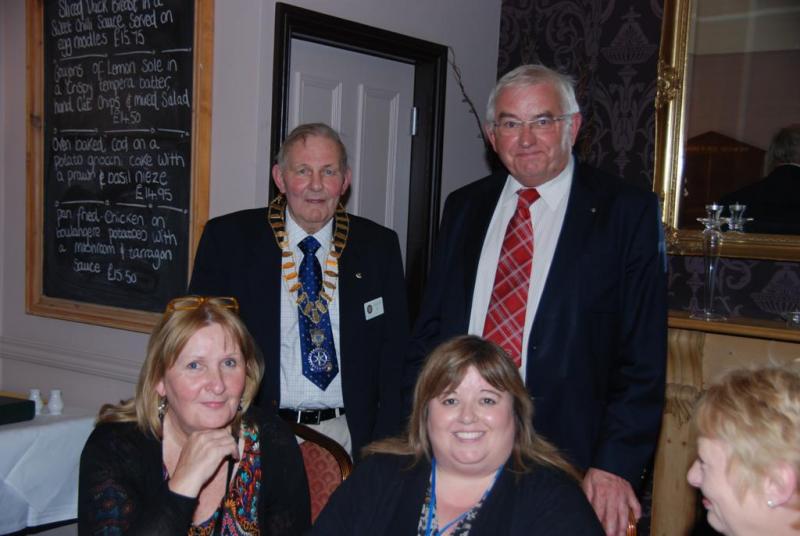 Invasion by King's Lynn Club and Rotaract President - President Graham with the speakers and Malcolm Wood Chairman of the Purfleet Trust