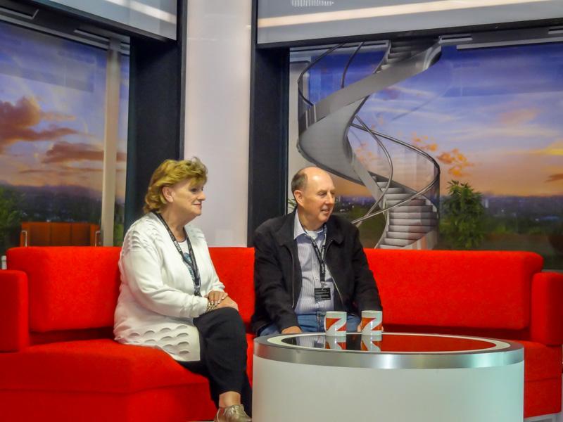 BBC Media City tour - The news with Nan and Bob.