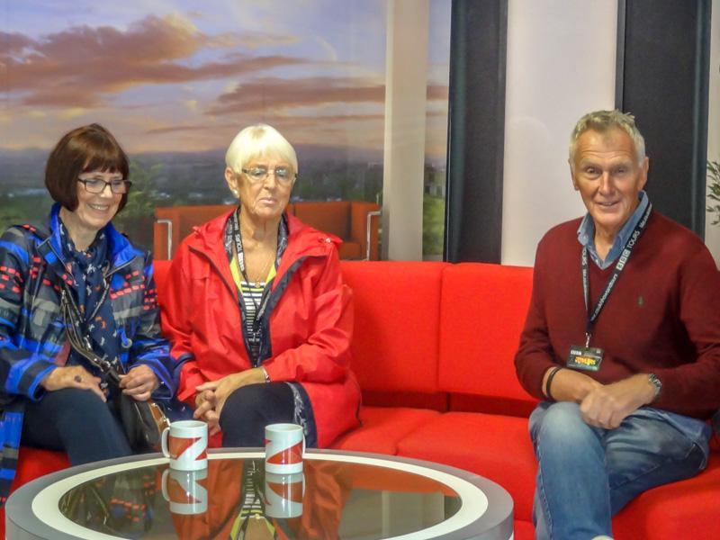 BBC Media City tour - Bernice and Marjorie interview their celebrity guest.
